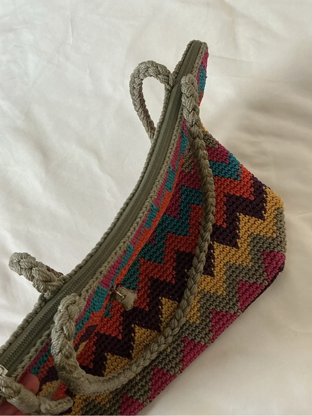 The Sak Multicolor Zigzag Crochet Tote with Purple Base - Picture 14 of 15